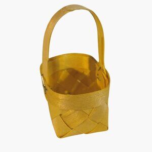 Miniature Bamboo Basket With Handle Dollhouse Easter Craft \